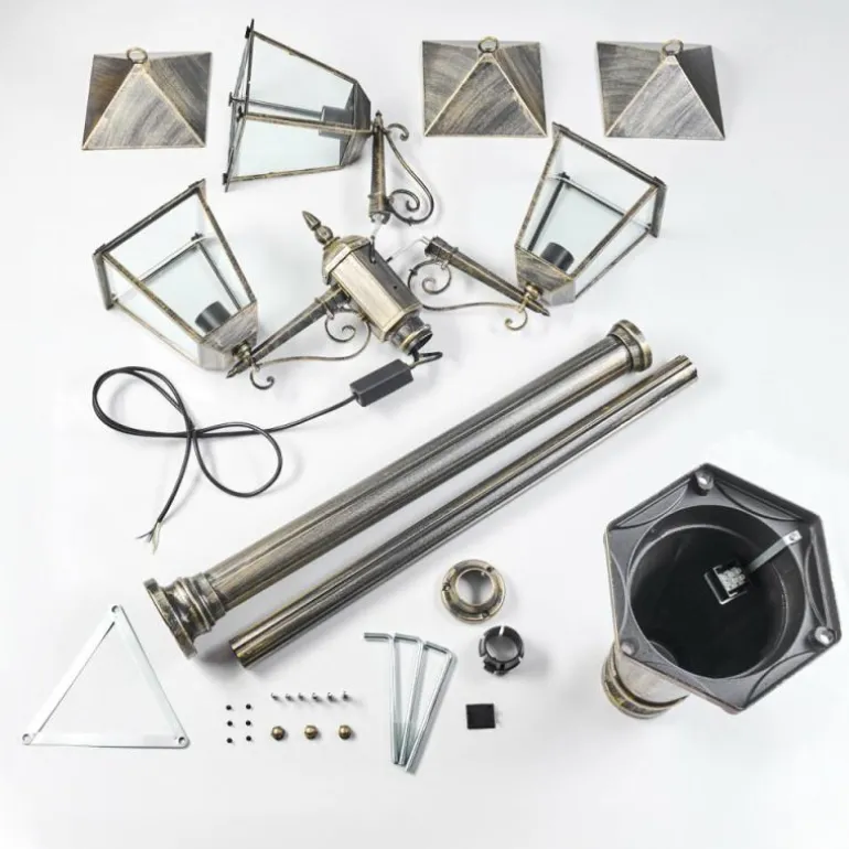 Anfei Eclairage de chemin Or, Noir, 3 lumières