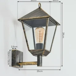 Anfei Lampe murale d´extérieur Brun, Or, 1 lumière