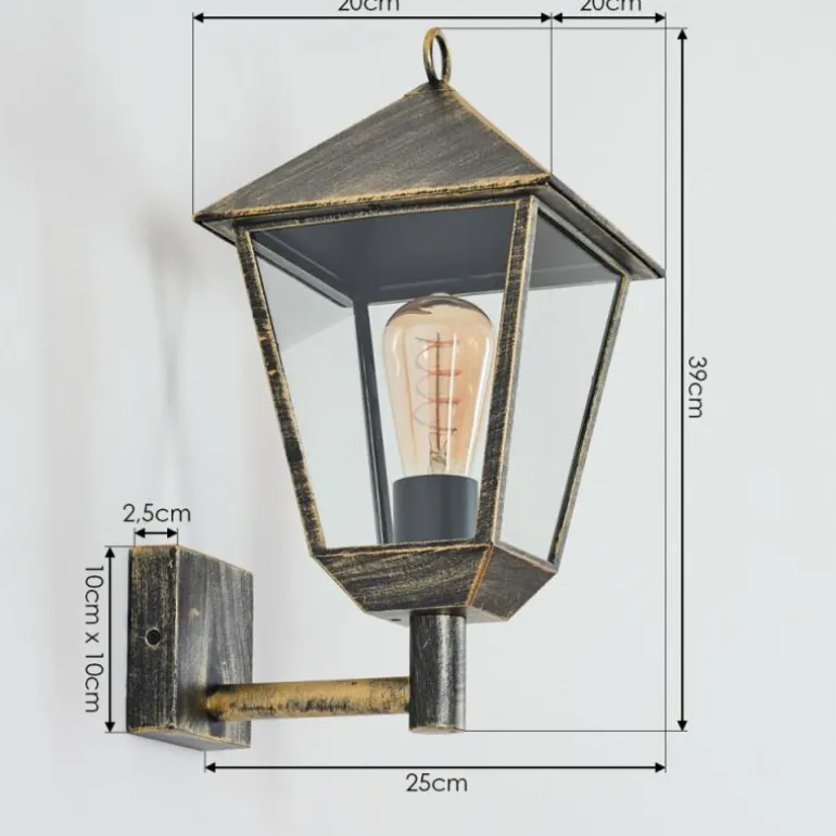 Anfei Lampe murale d´extérieur Brun, Or, 1 lumière