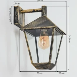 Anfei Lampe murale d´extérieur Brun, Or, 1 lumière