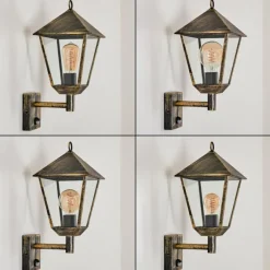 Anfei Lampe murale d´extérieur Or, Noir, 1 lumière, Détecteur de mouvement