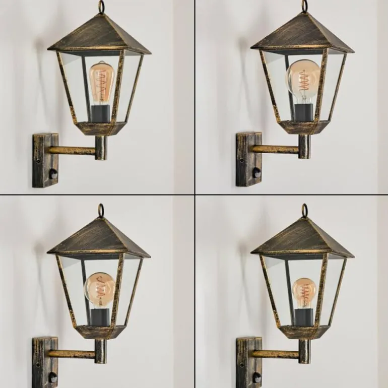 Anfei Lampe murale d´extérieur Or, Noir, 1 lumière, Détecteur de mouvement