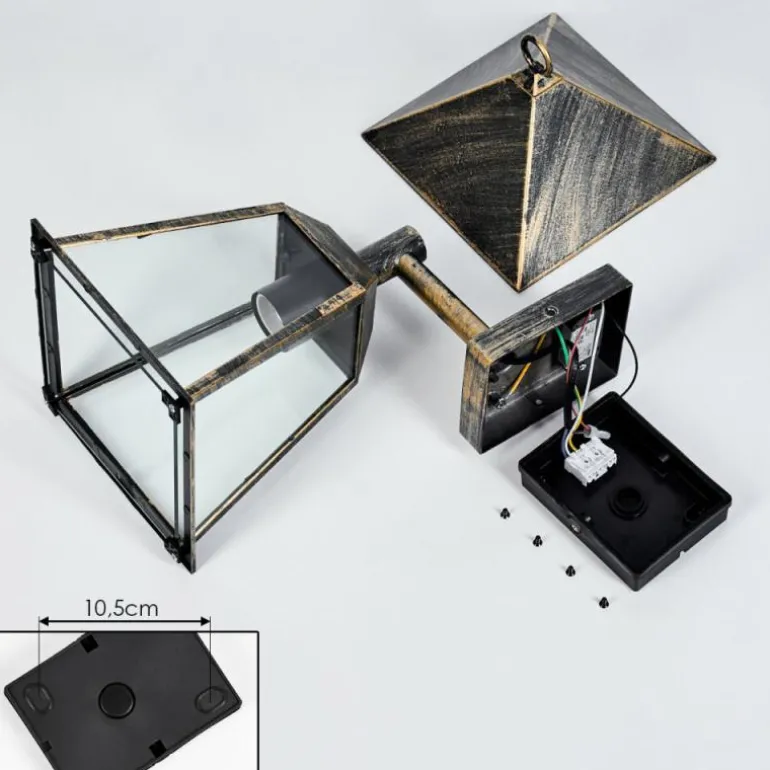 Anfei Lampe murale d´extérieur Or, Noir, 1 lumière, Détecteur de mouvement