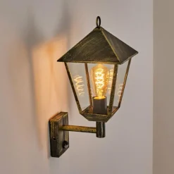 Anfei Lampe murale d´extérieur Or, Noir, 1 lumière, Détecteur de mouvement