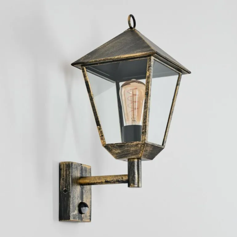 Anfei Lampe murale d´extérieur Or, Noir, 1 lumière, Détecteur de mouvement