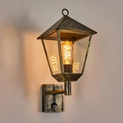 Anfei Lampe murale d´extérieur Or, Noir, 1 lumière, Détecteur de mouvement