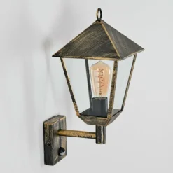 Anfei Lampe murale d´extérieur Or, Noir, 1 lumière, Détecteur de mouvement