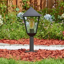 Anfei Luminaire extérieur, Borne lumineuse, Eclairage de chemin Noir, 1 lumière