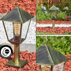 Anfei Luminaire extérieur, Borne lumineuse, Eclairage de chemin Brun, Or, 1 lumière