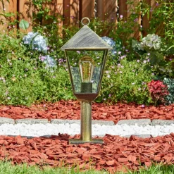 Anfei Luminaire extérieur, Borne lumineuse, Eclairage de chemin Brun, Or, 1 lumière