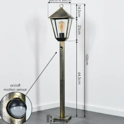 Anfei Luminaire extérieur, Eclairage de chemin Brun, Or, 1 lumière, Détecteur de mouvement