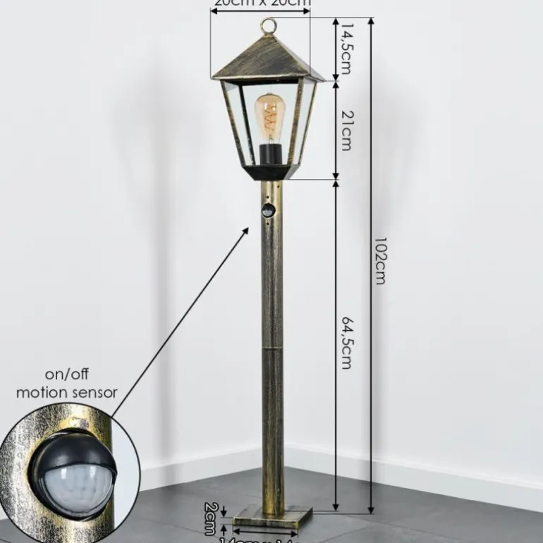 Anfei Luminaire extérieur, Eclairage de chemin Brun, Or, 1 lumière, Détecteur de mouvement