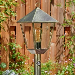 Anfei Luminaire extérieur, Eclairage de chemin Brun, Or, 1 lumière, Détecteur de mouvement