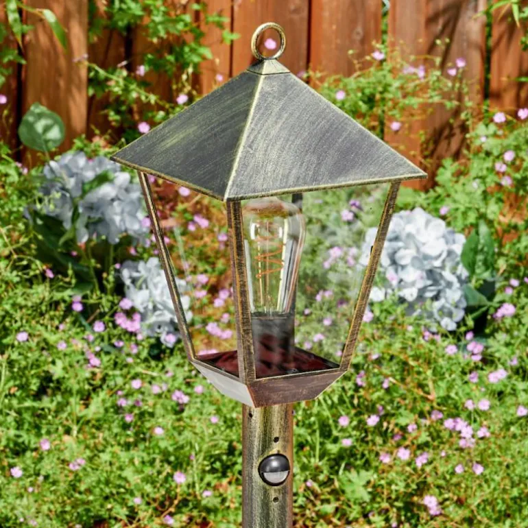 Anfei Luminaire extérieur, Eclairage de chemin Brun, Or, 1 lumière, Détecteur de mouvement