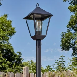 Anfei Luminaire extérieur, Réverbère, Eclairage de chemin Noir, 1 lumière