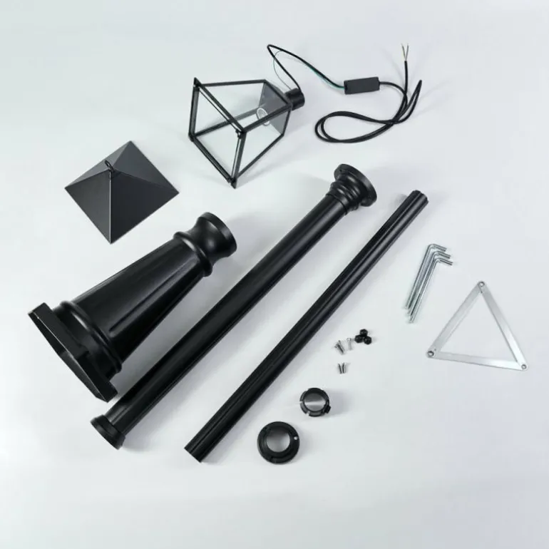 Anfei Luminaire extérieur, Réverbère, Eclairage de chemin Noir, 1 lumière