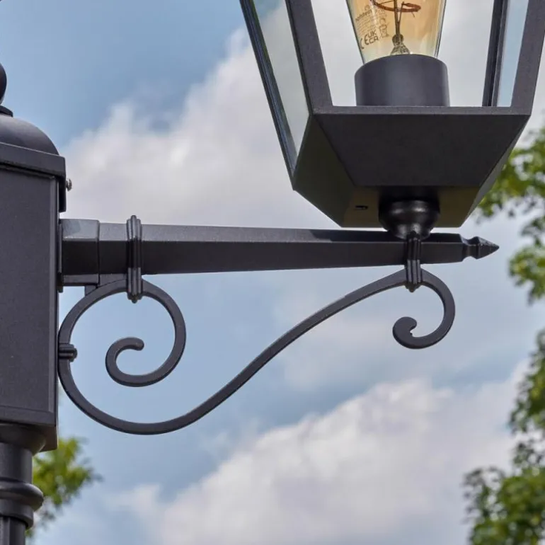 Anfei Luminaire extérieur, Réverbère, Eclairage de chemin Noir, 3 lumières