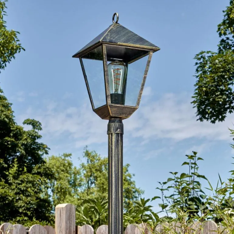 Anfei Luminaire extérieur, Réverbère, Eclairage de chemin Or, Noir, 1 lumière