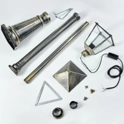 Anfei Luminaire extérieur, Réverbère, Eclairage de chemin Or, Noir, 1 lumière