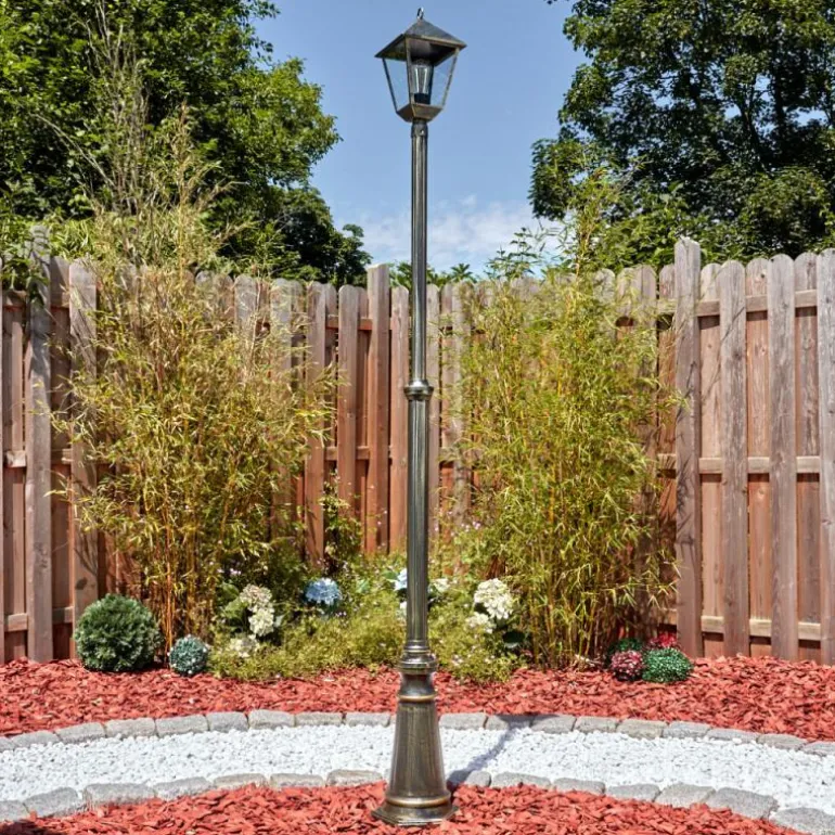 Anfei Luminaire extérieur, Réverbère, Eclairage de chemin Or, Noir, 1 lumière