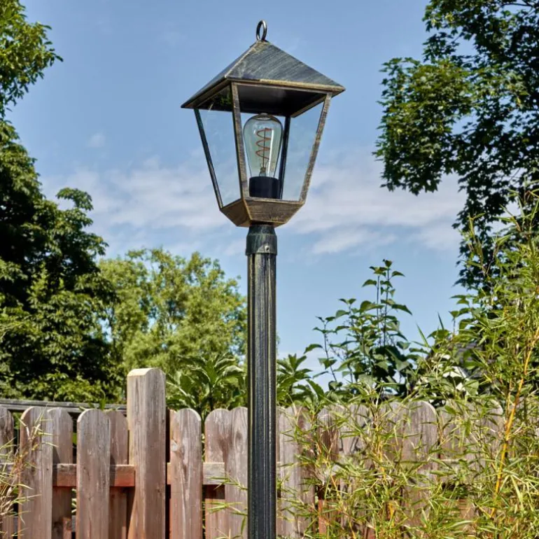 Anfei Luminaire extérieur, Réverbère, Eclairage de chemin Or, Noir, 1 lumière