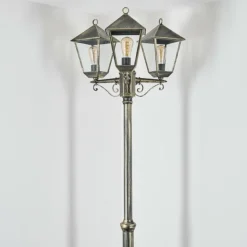 Anfei Luminaire extérieur, Réverbère, Eclairage de chemin Or, Noir, 3 lumières