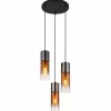 Annika Suspension Luminaires Globo Lighting Noir, 3 lumières