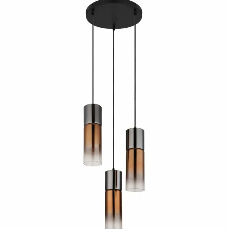 Annika Suspension Luminaires Globo Lighting Noir, 3 lumières