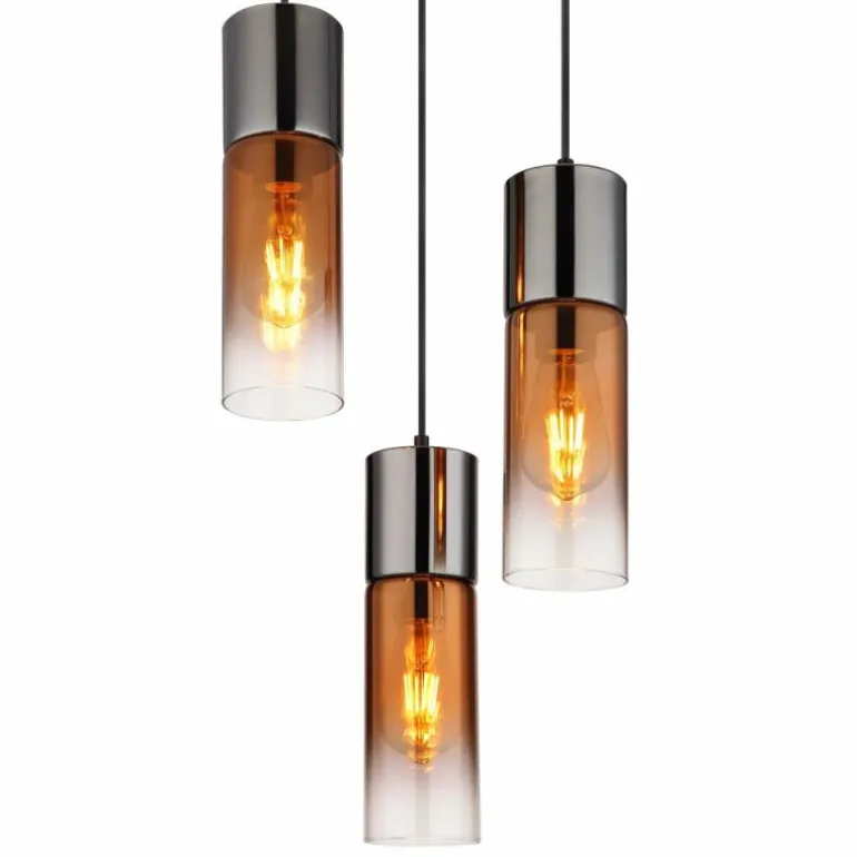 Annika Suspension Luminaires Globo Lighting Noir, 3 lumières