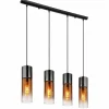 Annika Suspension Luminaires Globo Lighting Noir, 4 lumières