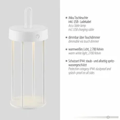 ANSELM Lampe à poser Luminaires Leuchten Direkt LED Blanc, 1 lumière