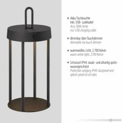 ANSELM Lampe à poser Luminaires Leuchten Direkt LED Noir, 1 lumière