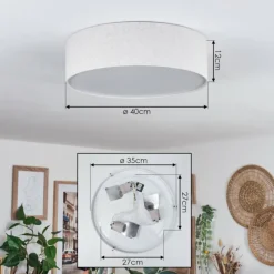 Antillo Plafonnier Blanc, 3 lumières