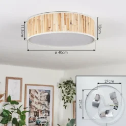 Antillo Plafonnier Nickel mat, 3 lumières