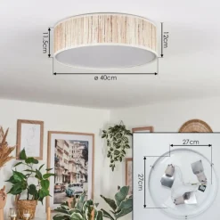 Antillo Plafonnier Nickel mat, 3 lumières