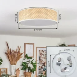 Antillo Plafonnier Nickel mat, 3 lumières