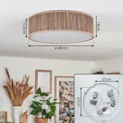 Antillo Plafonnier Nickel mat, 3 lumières