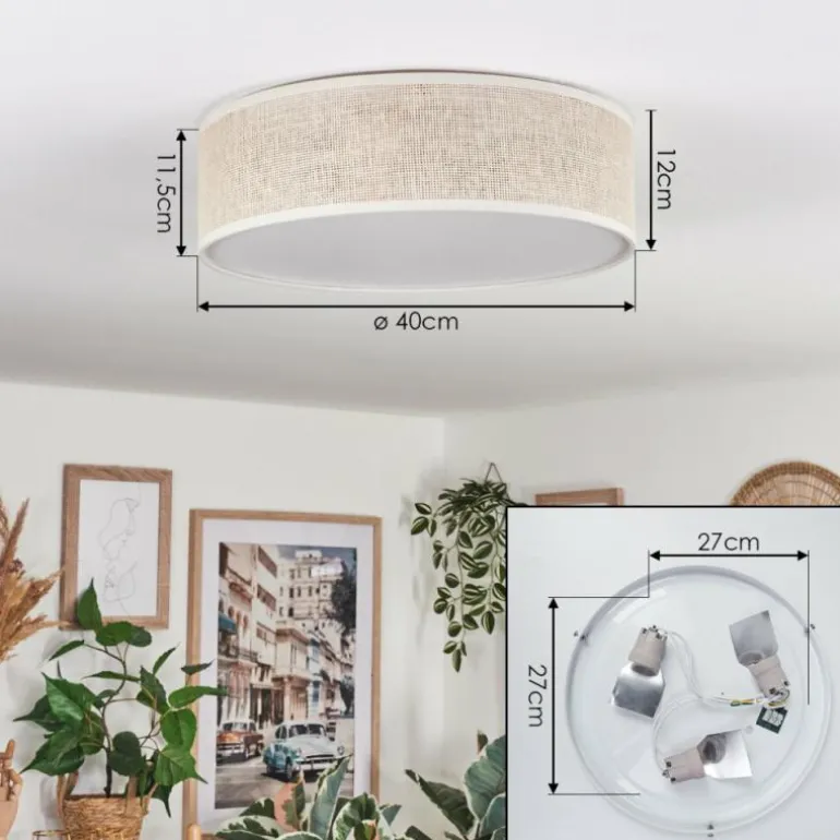 Antillo Plafonnier Nickel mat, 3 lumières