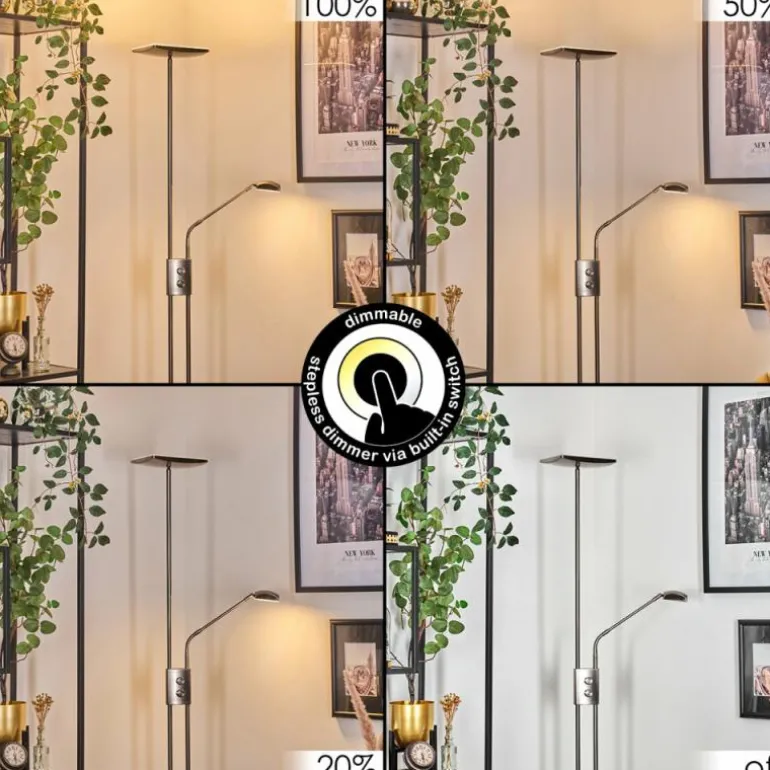 Antra Lampadaire LED Nickel mat, 1 lumière