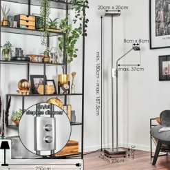 Antra Lampadaire LED Nickel mat, 1 lumière