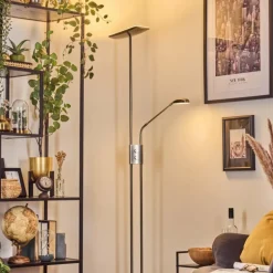 Antra Lampadaire LED Nickel mat, 1 lumière