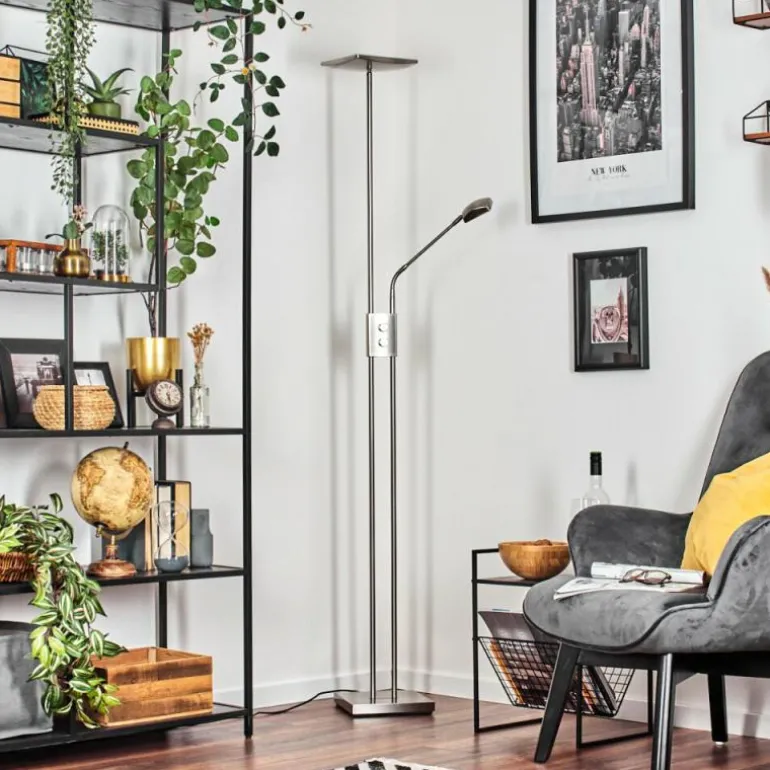 Antra Lampadaire LED Nickel mat, 1 lumière