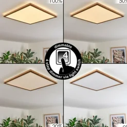 Antra Plafonnier, Panel LED Couleur bois, Blanc, 1 lumière