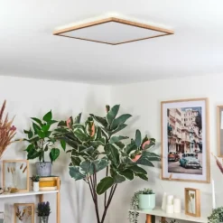 Antra Plafonnier, Panel LED Couleur bois, Blanc, 1 lumière