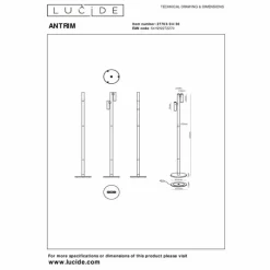 ANTRIM Lampadaire Luminaires Lucide LED Noir, 2 lumières