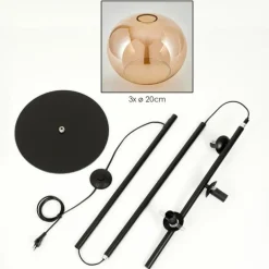 Apedo Lampadaire Ambre, 3 lumières