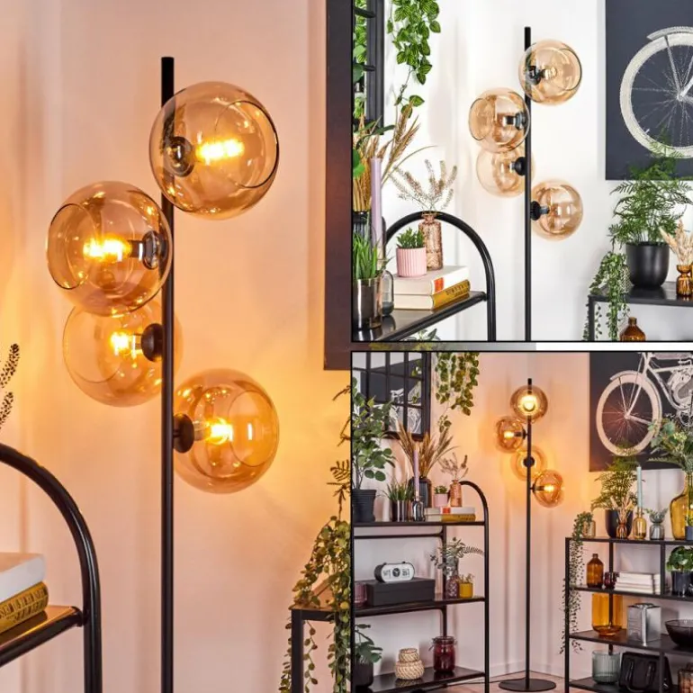 Apedo Lampadaire Ambre, 4 lumières