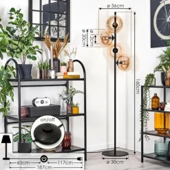 Apedo Lampadaire Ambre, 4 lumières