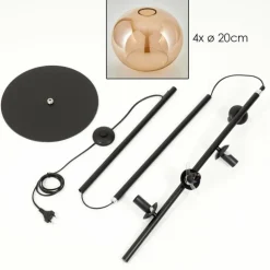 Apedo Lampadaire Ambre, 4 lumières