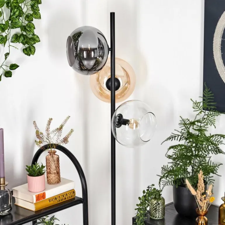 Apedo Lampadaire Ambre, Clair, Fumé, 3 lumières